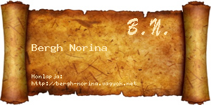 Bergh Norina névjegykártya